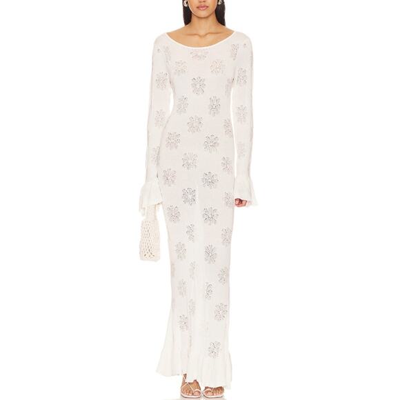 Asta Resort 'Rafaella' White Semi Sheer Dress Size L